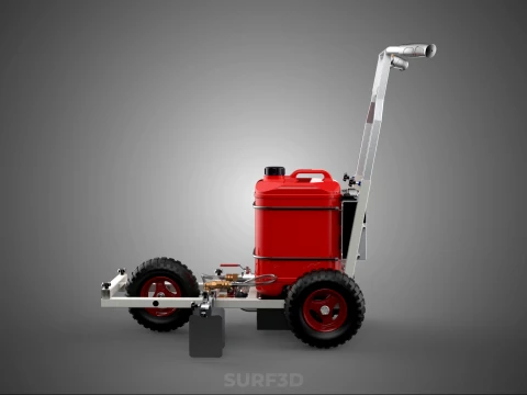 STANDARD PUSH ROLLING CART PAINT SPRAYING LINE MARKING MACHINE 3D Model