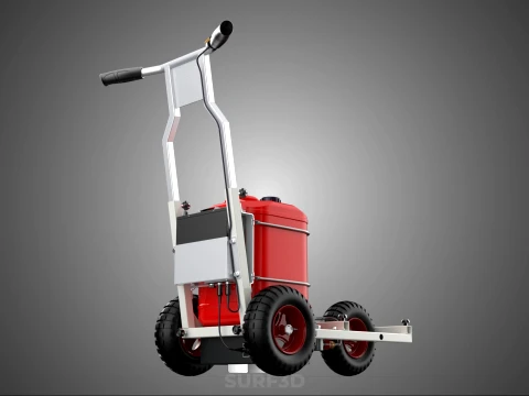 STANDARD PUSH ROLLING CART PAINT SPRAYING LINE MARKING MACHINE 3D Model