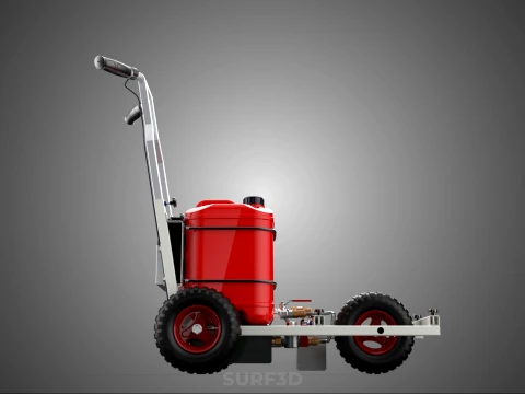 STANDARD PUSH ROLLING CART PAINT SPRAYING LINE MARKING MACHINE 3D Model