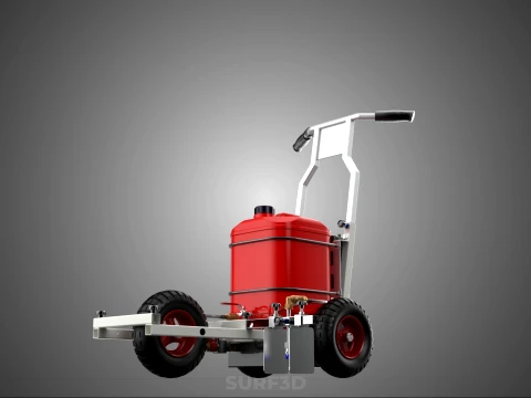 STANDARD PUSH ROLLING CART PAINT SPRAYING LINE MARKING MACHINE 3D Model