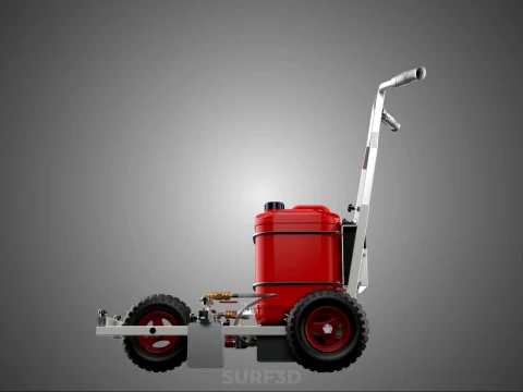 STANDARD PUSH ROLLING CART PAINT SPRAYING LINE MARKING MACHINE 3D Model