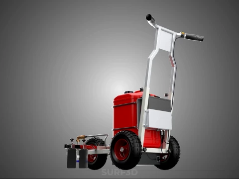 STANDARD PUSH ROLLING CART PAINT SPRAYING LINE MARKING MACHINE 3D Model