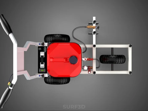 STANDARD PUSH ROLLING CART PAINT SPRAYING LINE MARKING MACHINE 3D Model
