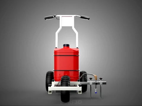 STANDARD PUSH ROLLING CART PAINT SPRAYING LINE MARKING MACHINE 3D Model