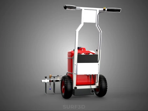 STANDARD PUSH ROLLING CART PAINT SPRAYING LINE MARKING MACHINE 3D Model