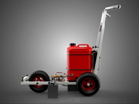 STANDARD PUSH ROLLING CART PAINT SPRAYING LINE MARKING MACHINE 3D Model