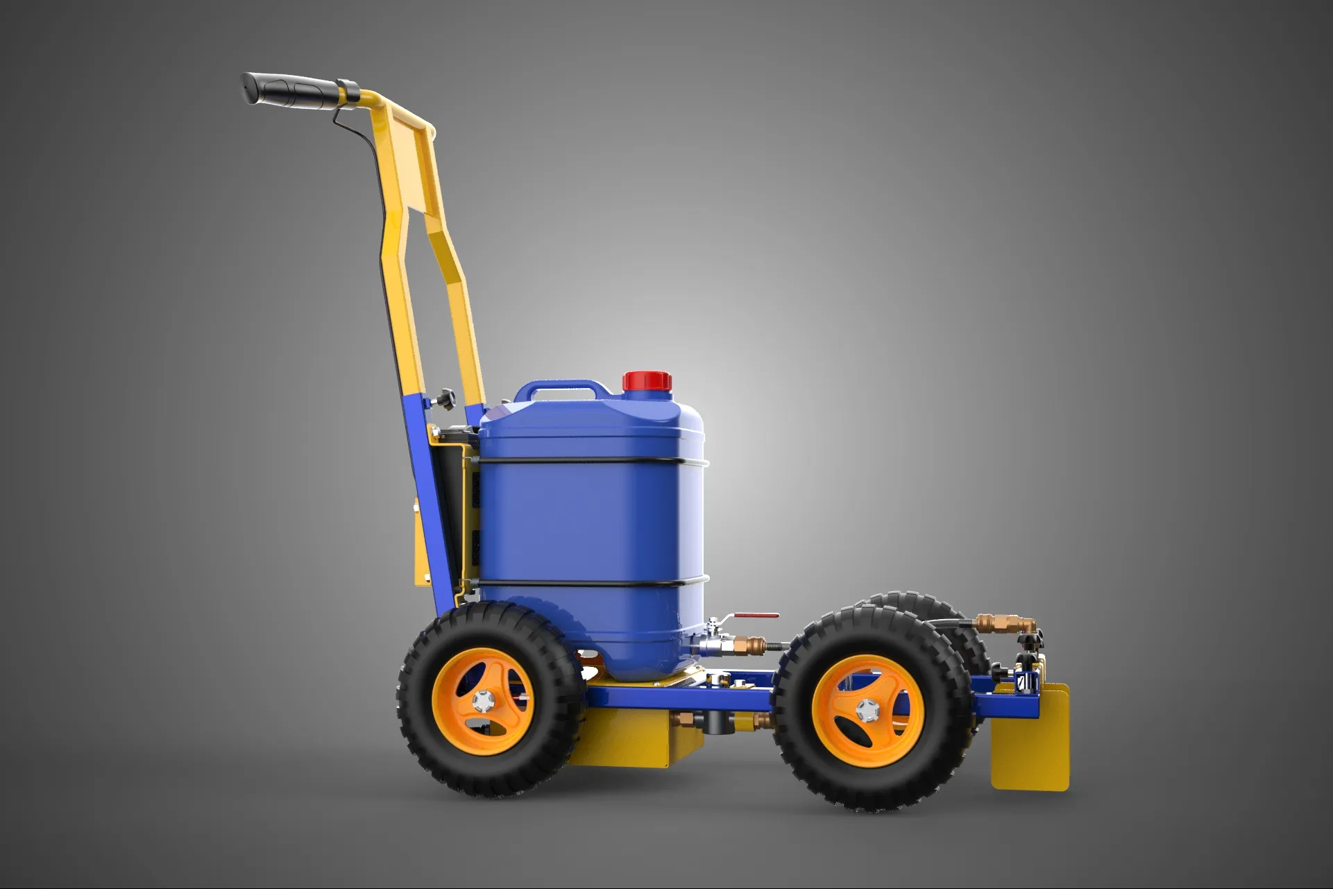 SPORTS ATHLETIC FIELD MARKING TROLLEY CART LINE MACHINE MARKER 3D Model .c4d .max .obj .3ds .fbx .stl .blend 