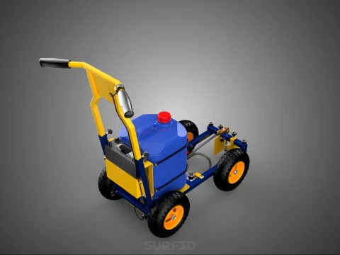 SPORTS ATHLETIC FIELD MARKING TROLLEY CART LINE MACHINE MARKER 3D Model