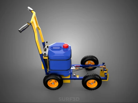 SPORTS ATHLETIC FIELD MARKING TROLLEY CART LINE MACHINE MARKER 3D Model