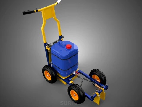 SPORTS ATHLETIC FIELD MARKING TROLLEY CART LINE MACHINE MARKER 3D Model
