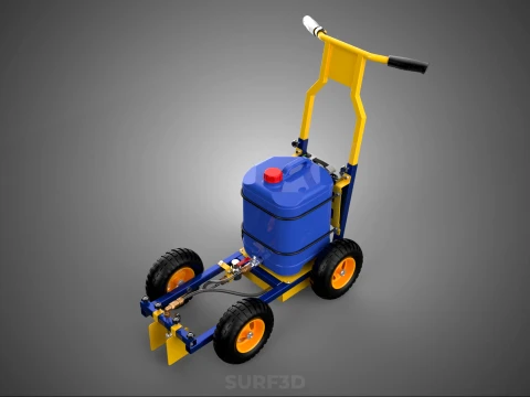 SPORTS ATHLETIC FIELD MARKING TROLLEY CART LINE MACHINE MARKER 3D Model