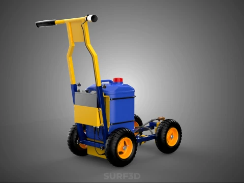 SPORTS ATHLETIC FIELD MARKING TROLLEY CART LINE MACHINE MARKER 3D Model
