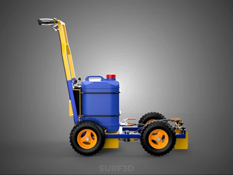 SPORTS ATHLETIC FIELD MARKING TROLLEY CART LINE MACHINE MARKER 3D Model