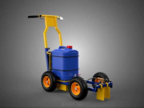 SPORTS ATHLETIC FIELD MARKING TROLLEY CART LINE MACHINE MARKER 3D Model