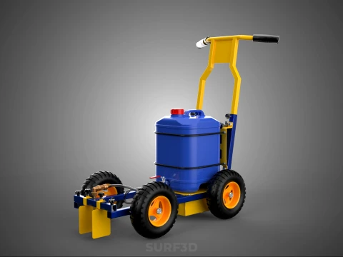 SPORTS ATHLETIC FIELD MARKING TROLLEY CART LINE MACHINE MARKER 3D Model
