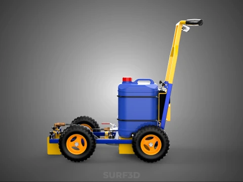 SPORTS ATHLETIC FIELD MARKING TROLLEY CART LINE MACHINE MARKER 3D Model