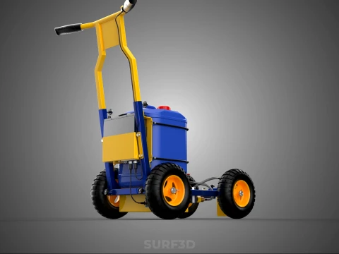 SPORTS ATHLETIC FIELD MARKING TROLLEY CART LINE MACHINE MARKER 3D Model