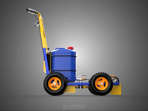 SPORTS ATHLETIC FIELD MARKING TROLLEY CART LINE MACHINE MARKER 3D Model