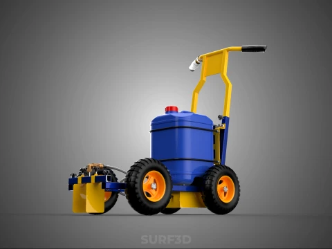 SPORTS ATHLETIC FIELD MARKING TROLLEY CART LINE MACHINE MARKER 3D Model