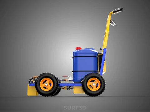 SPORTS ATHLETIC FIELD MARKING TROLLEY CART LINE MACHINE MARKER 3D Model