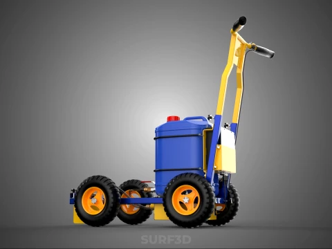 SPORTS ATHLETIC FIELD MARKING TROLLEY CART LINE MACHINE MARKER 3D Model