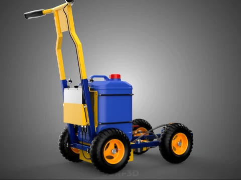 SPORTS ATHLETIC FIELD MARKING TROLLEY CART LINE MACHINE MARKER 3D Model