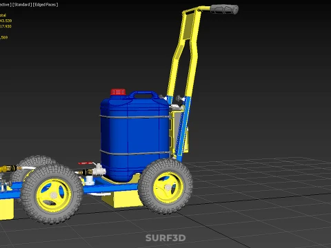 SPORTS ATHLETIC FIELD MARKING TROLLEY CART LINE MACHINE MARKER 3D Model
