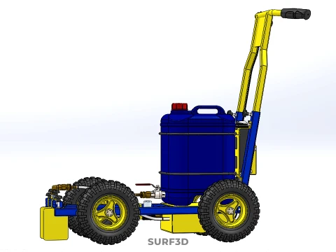 SPORTS ATHLETIC FIELD MARKING TROLLEY CART LINE MACHINE MARKER 3D Model