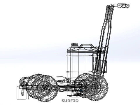 SPORTS ATHLETIC FIELD MARKING TROLLEY CART LINE MACHINE MARKER 3D Model