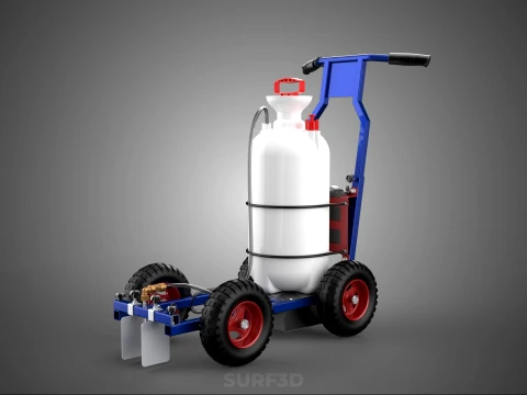 HYBRID MANUAL AUTO HAND PUMP TROLLEY CART LINE MARKING MACHINE 3D Model