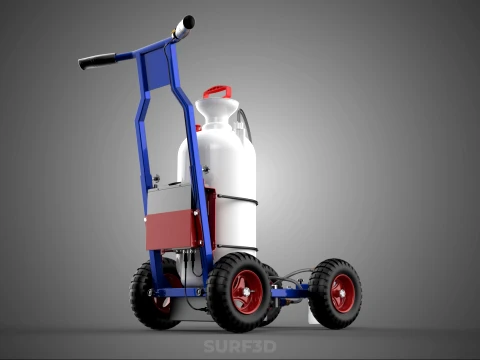 HYBRID MANUAL AUTO HAND PUMP TROLLEY CART LINE MARKING MACHINE 3D Model