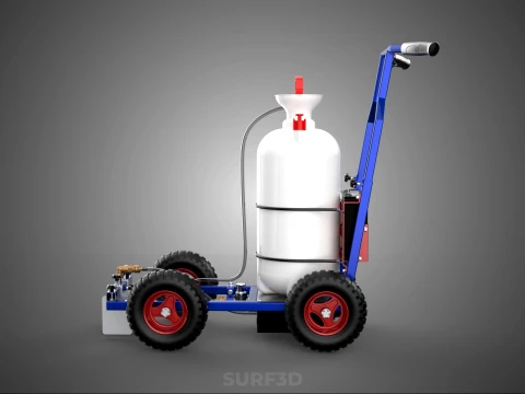 HYBRID MANUAL AUTO HAND PUMP TROLLEY CART LINE MARKING MACHINE 3D Model