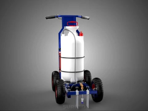 HYBRID MANUAL AUTO HAND PUMP TROLLEY CART LINE MARKING MACHINE 3D Model