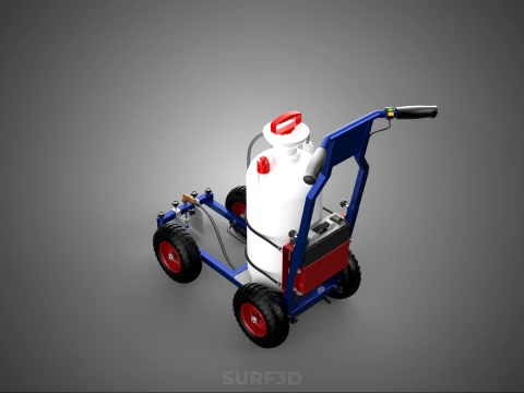 HYBRID MANUAL AUTO HAND PUMP TROLLEY CART LINE MARKING MACHINE 3D Model