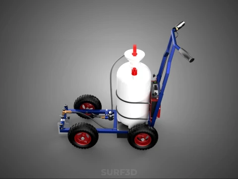 HYBRID MANUAL AUTO HAND PUMP TROLLEY CART LINE MARKING MACHINE 3D Model