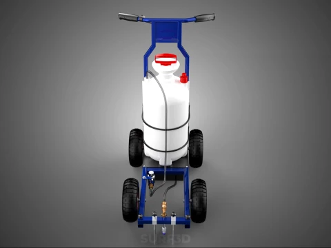 HYBRID MANUAL AUTO HAND PUMP TROLLEY CART LINE MARKING MACHINE 3D Model