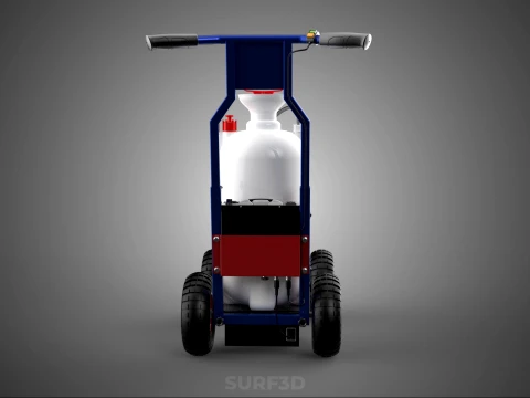 HYBRID MANUAL AUTO HAND PUMP TROLLEY CART LINE MARKING MACHINE 3D Model