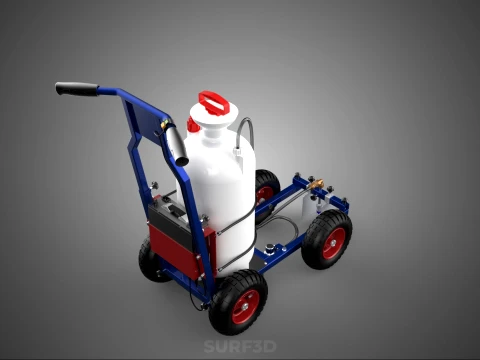 HYBRID MANUAL AUTO HAND PUMP TROLLEY CART LINE MARKING MACHINE 3D Model