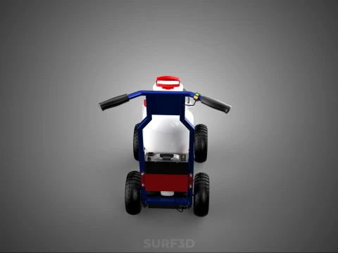 HYBRID MANUAL AUTO HAND PUMP TROLLEY CART LINE MARKING MACHINE 3D Model
