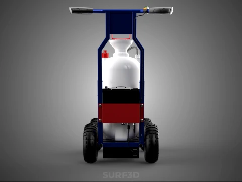 HYBRID MANUAL AUTO HAND PUMP TROLLEY CART LINE MARKING MACHINE 3D Model