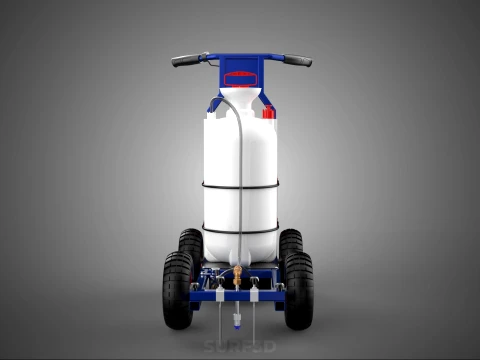 HYBRID MANUAL AUTO HAND PUMP TROLLEY CART LINE MARKING MACHINE 3D Model
