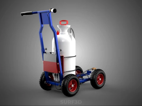 HYBRID MANUAL AUTO HAND PUMP TROLLEY CART LINE MARKING MACHINE 3D Model