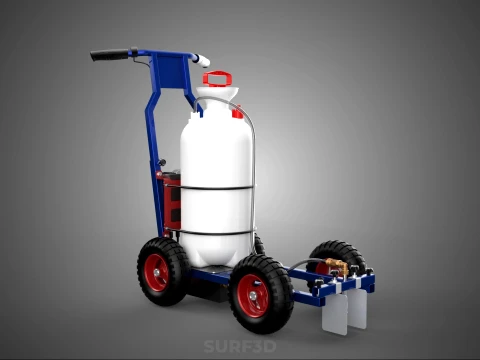 HYBRID MANUAL AUTO HAND PUMP TROLLEY CART LINE MARKING MACHINE 3D Model