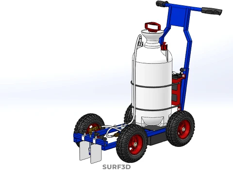 HYBRID MANUAL AUTO HAND PUMP TROLLEY CART LINE MARKING MACHINE 3D Model