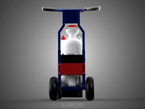 HYBRID MANUAL AUTO HAND PUMP TROLLEY CART LINE MARKING MACHINE 3D Model