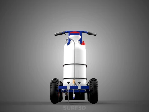 HYBRID MANUAL AUTO HAND PUMP TROLLEY CART LINE MARKING MACHINE 3D Model