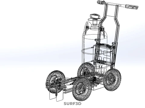 HYBRID MANUAL AUTO HAND PUMP TROLLEY CART LINE MARKING MACHINE 3D Model