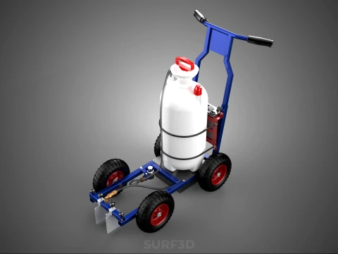 HYBRID MANUAL AUTO HAND PUMP TROLLEY CART LINE MARKING MACHINE 3D Model