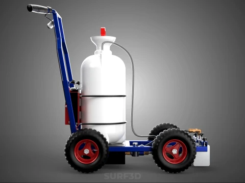 HYBRID MANUAL AUTO HAND PUMP TROLLEY CART LINE MARKING MACHINE 3D Model