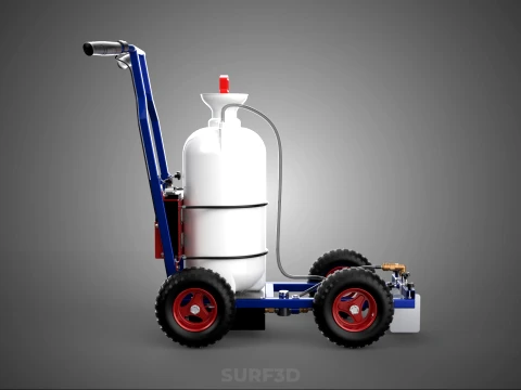HYBRID MANUAL AUTO HAND PUMP TROLLEY CART LINE MARKING MACHINE 3D Model